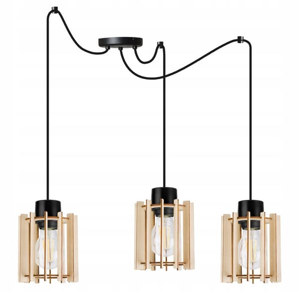 MODERN LED-TAK HÄNGLAMPA AV TRÄ