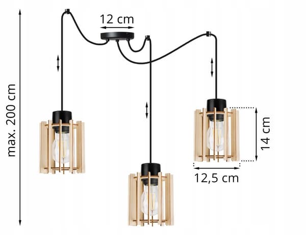 MODERN LED-TAK HÄNGLAMPA AV TRÄ