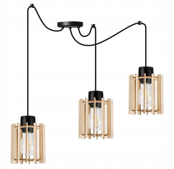 MODERN LED-TAK HÄNGLAMPA AV TRÄ