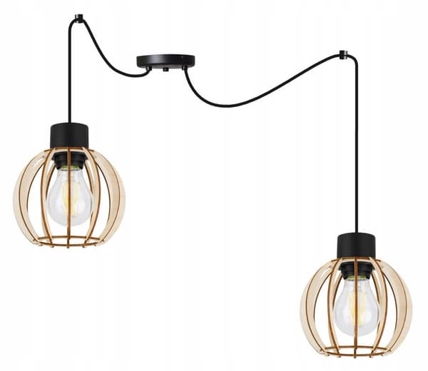MODERNE TRÆ LED LOFT HÆNGELAMPE