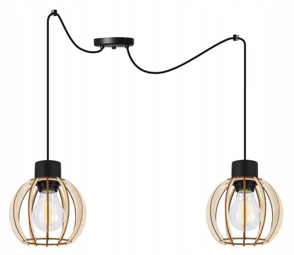 MODERNE TRÆ LED LOFT HÆNGELAMPE