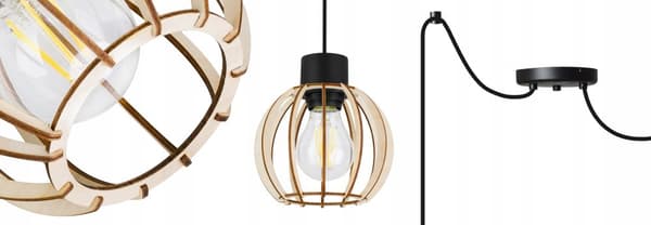 MODERNE TRÆ LED LOFT HÆNGELAMPE