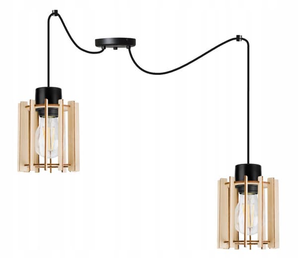 MODERNE TRÆ LED LOFT HÆNGELAMPE