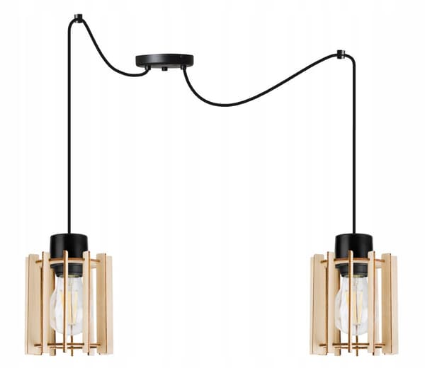 MODERNE TRÆ LED LOFT HÆNGELAMPE