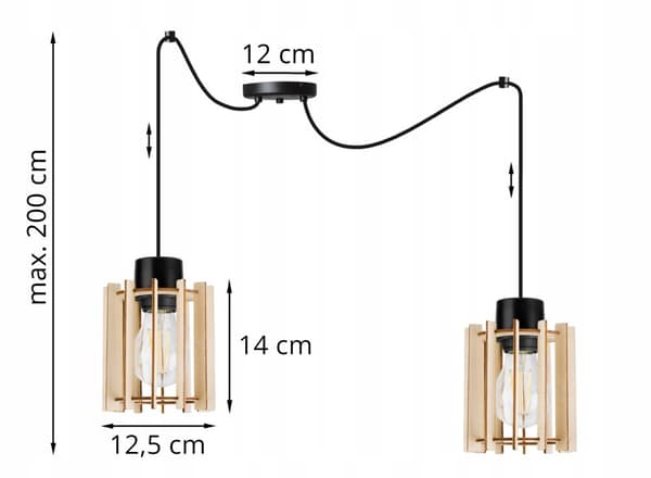 MODERNE TRÆ LED LOFT HÆNGELAMPE