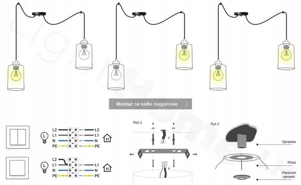 MODERNE TRÆ LED LOFT HÆNGELAMPE