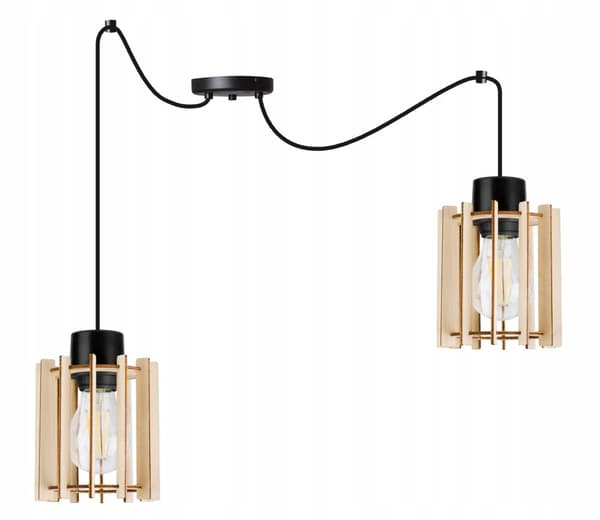 MODERNE TRÆ LED LOFT HÆNGELAMPE
