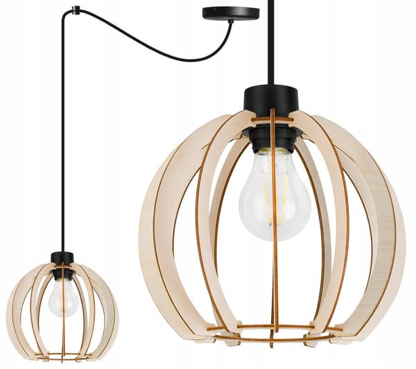 MODERNE TRÆ LED LOFT HÆNGELAMPE