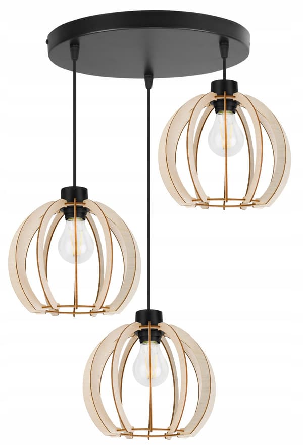 MODERN LED-TAK HÄNGLAMPA AV TRÄ
