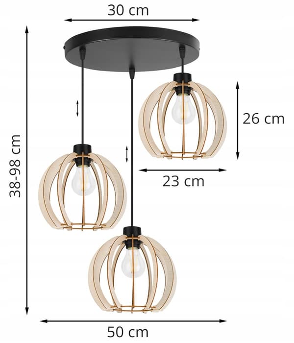 MODERN LED-TAK HÄNGLAMPA AV TRÄ
