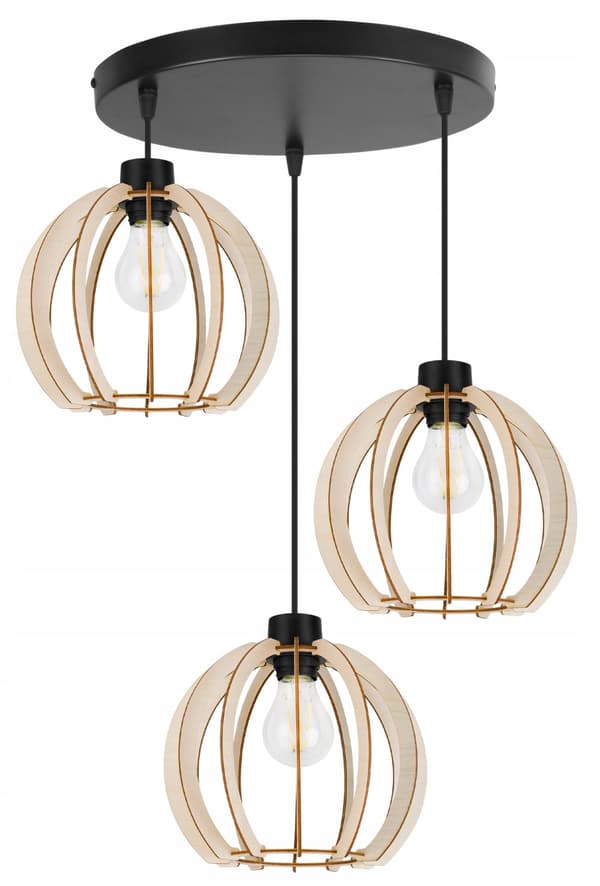 MODERN LED-TAK HÄNGLAMPA AV TRÄ