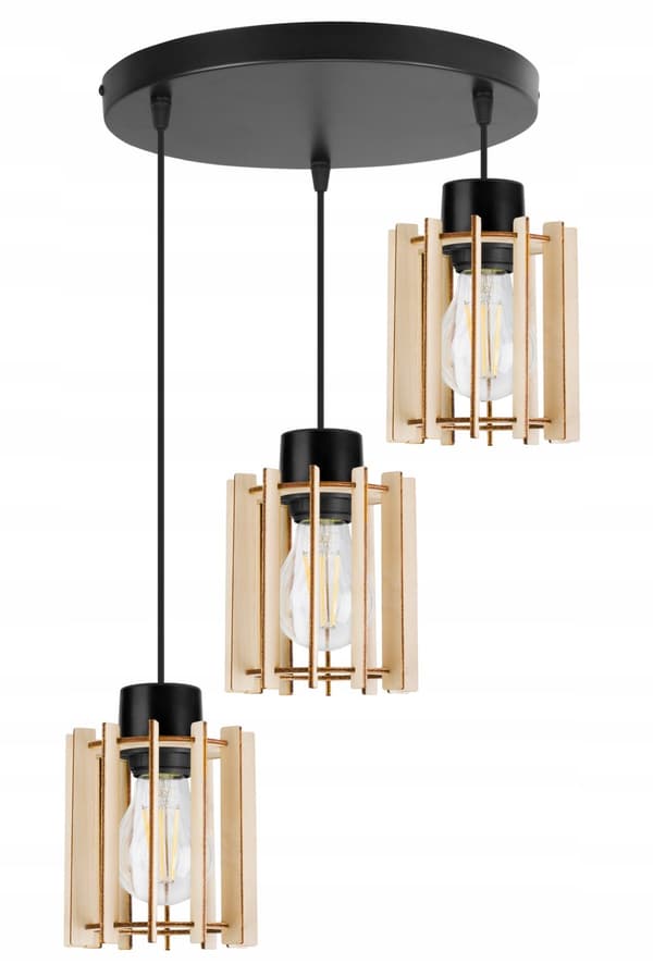MODERNE TRÆ LED LOFT HÆNGELAMPE