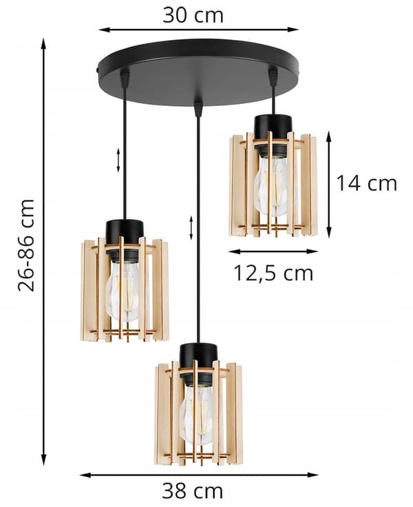 MODERNE TRÆ LED LOFT HÆNGELAMPE