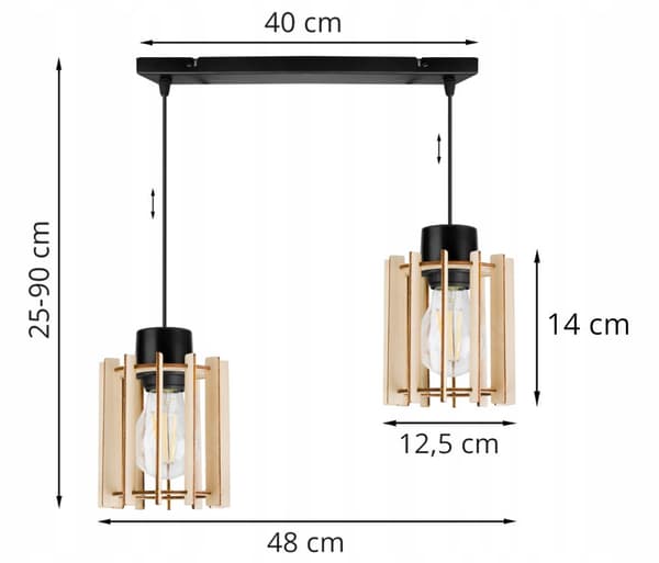 MODERN LED-TAK HÄNGLAMPA AV TRÄ