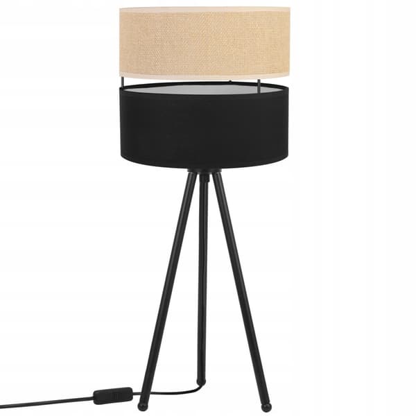 BORDLAMPE JUTE LAMPESKÆRM 20 CM SORT