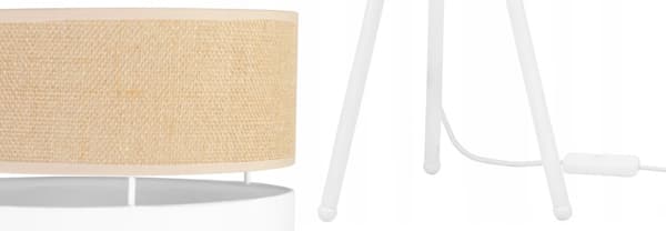 BORDSLAMPA JUTE LAMPSKÄRM 20 CM VIT