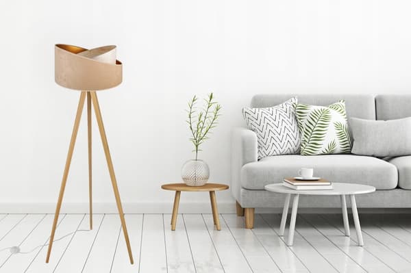 GULVLAMPE STÅENDE TRIPOD LAMPESKÆRM MØNSTER