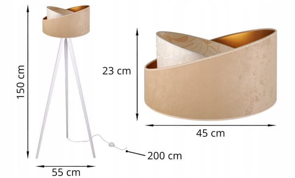 GOLVLAMPA STÅENDE STATIV TRÄ LAMPSKÄLLMÖNSTER