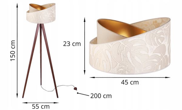 GULVLAMPE STÅENDE TRIPOD LAMPESKÆRM MØNSTER