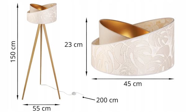 GULVLAMPE STÅENDE TRIPOD LAMPESKÆRM MØNSTER