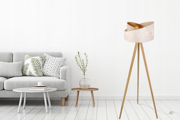 GULVLAMPE STÅENDE TRIPOD LAMPESKÆRM MØNSTER