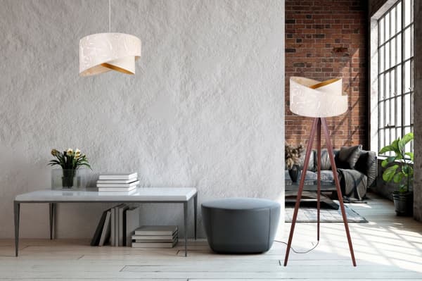 GOLVLAMPA STÅENDE STATIV TRÄ LAMPSKÄLLMÖNSTER