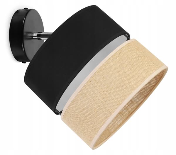 TAKLAMPA VÄGGLAMPA LAMPSKÄRM JUTE 20 CM SVART