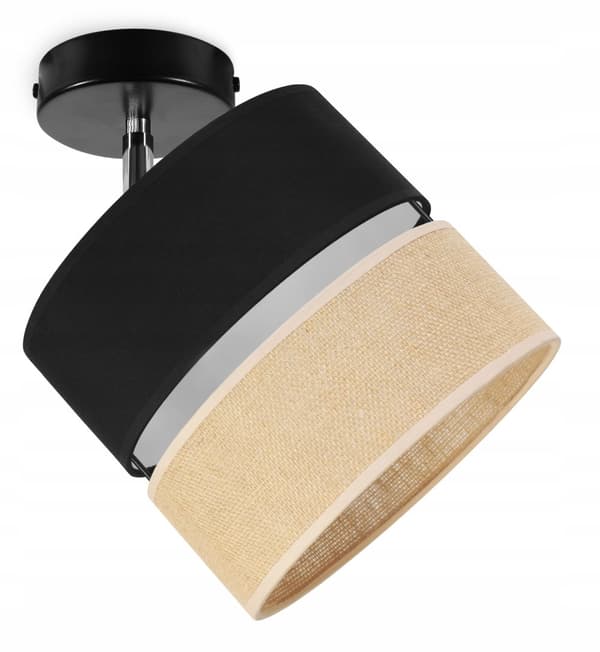 TAKLAMPA VÄGGLAMPA LAMPSKÄRM JUTE 20 CM SVART