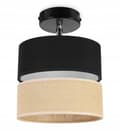 Miniatyrbild 1 av 8: TAKLAMPA VÄGGLAMPA LAMPSKÄRM JUTE 20 CM SVART