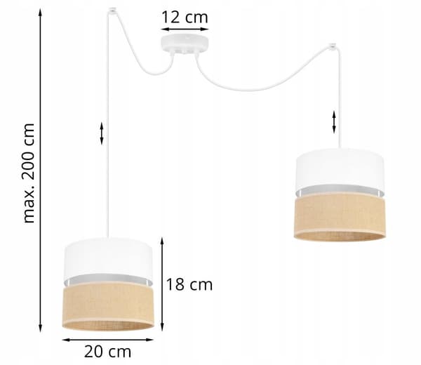 TAK HÄNGLAMPA SPIDER LAMPSKÄRM 20 CM VIT