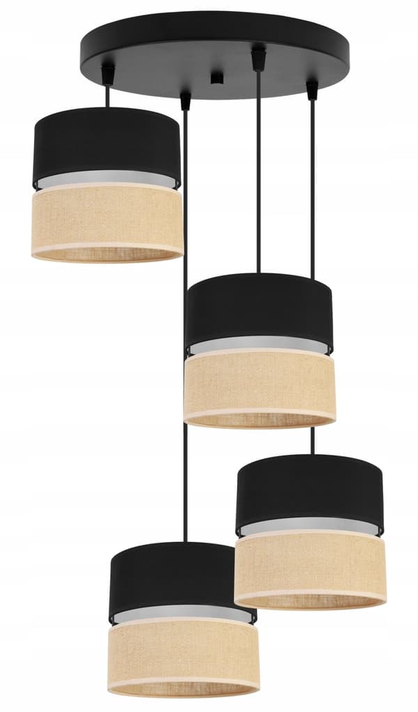 HÆNGELAMPE LOFT LYSKELYSE LAMPESKÆRM 20CM SORT
