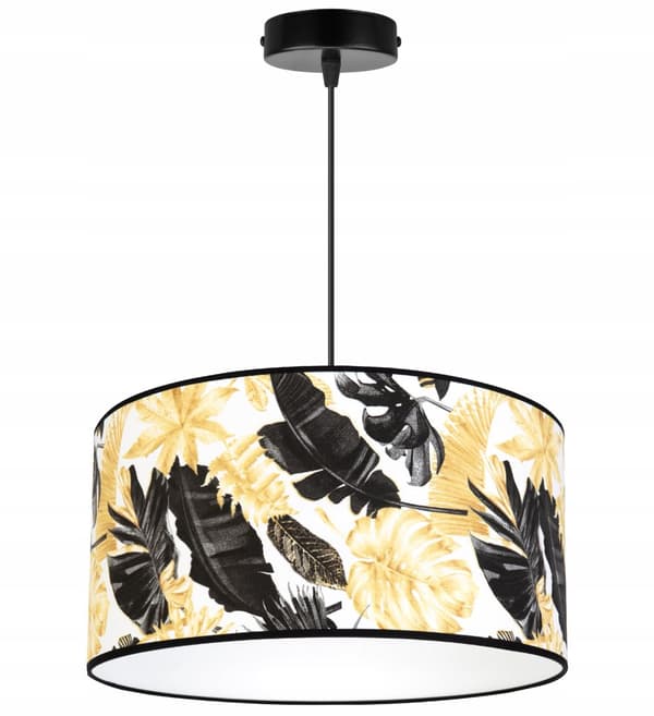 HÆNGE LOFTSLAMPE LAMPESKÆRM GYLDNE BLOMSTER LED