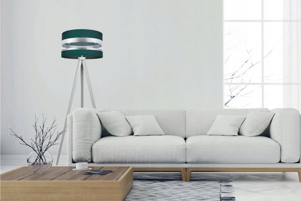 STATIV GOLVLAMPA LOFT KROM LAMPSKÄRM VAL LED
