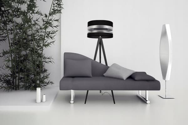 STATIV GOLVLAMPA LOFT KROM LAMPSKÄRM VAL LED
