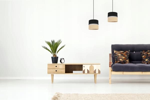 HÆNGELAMPE LOFT LYSKELYSE LAMPESKÆRM 20CM SORT