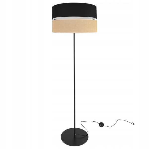 GOLVLAMPA STÅENDE METALL LAMPSKÄRM 40CM SVART