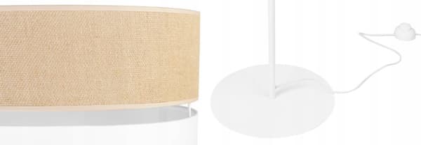 GOLVLAMPA STÅENDE METALL LAMPSKÄRM 40CM VIT