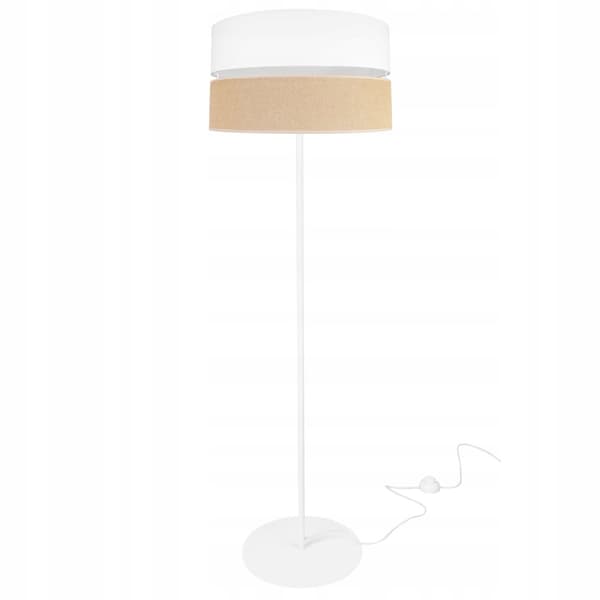 GOLVLAMPA STÅENDE METALL LAMPSKÄRM 40CM VIT