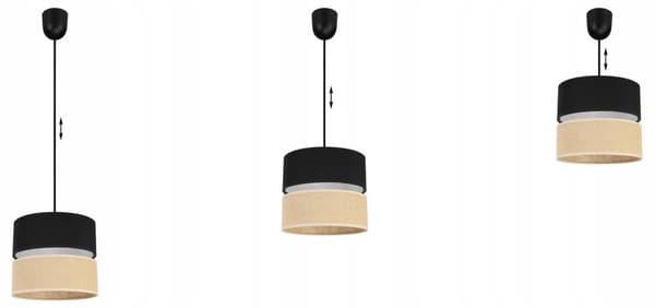 HÄNGLAMPA TAK LJUSKLUSTA LAMPSKÄRM 20CM SVART