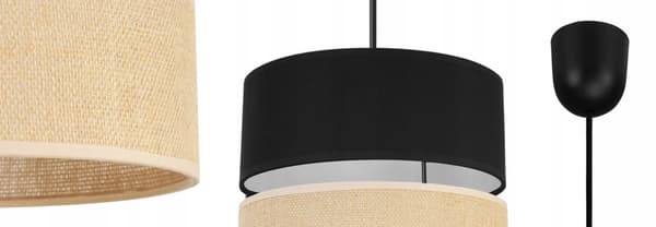 HÄNGLAMPA TAK LJUSKLUSTA LAMPSKÄRM 20CM SVART