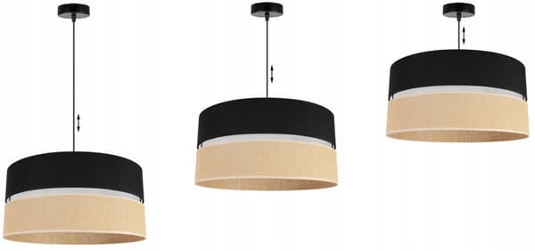 HÄNGLAMPA TAK LJUSKANT LAMPSKÄRM 45CM SVART