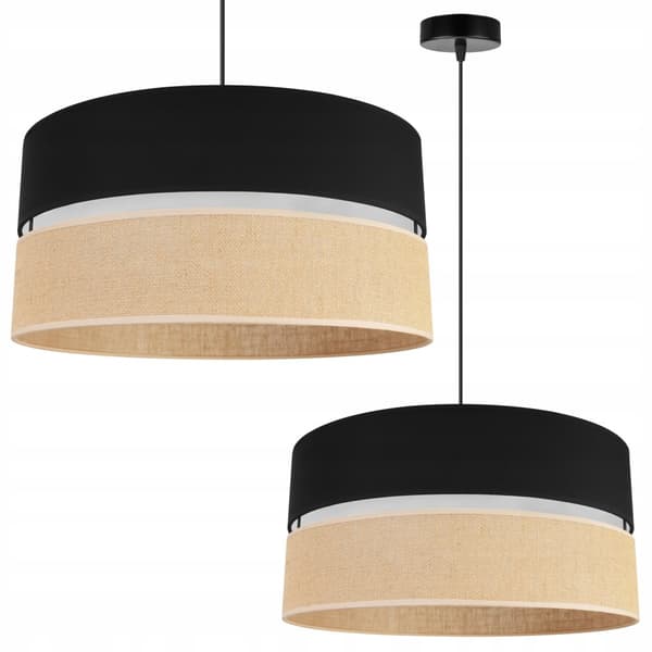HÄNGLAMPA TAK LJUSKANT LAMPSKÄRM 45CM SVART