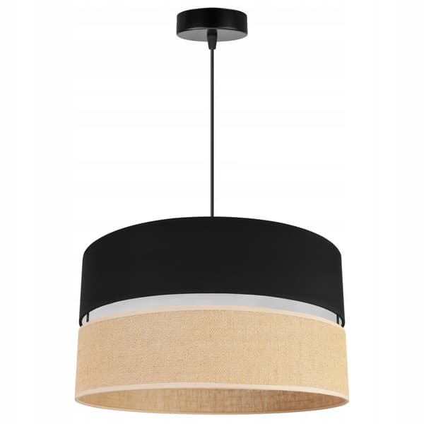 HÄNGLAMPA TAK LJUSKLUSTA LAMPSKÄRM 40CM SVART