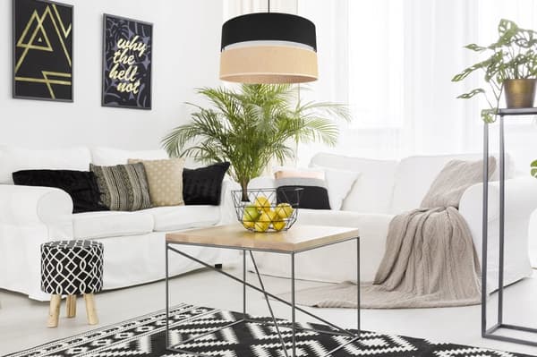 HÄNGLAMPA TAK LJUSKLUSTA LAMPSKÄRM 40CM SVART