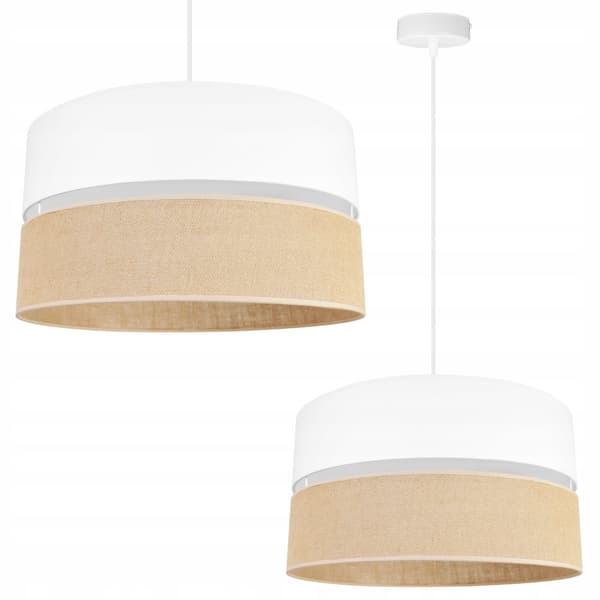 HÆNGELAMPE LOFT LYSKELYSE LAMPESKÆRM 40 CM HVID