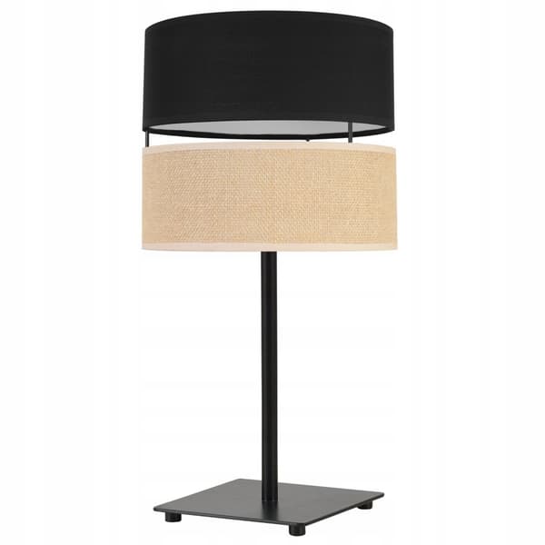 BORDSLAMPA JUTE LAMPSKÄRM 20 CM SVART