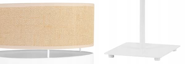 BORDLAMPE JUTE LAMPESKÆRM 20 CM HVID