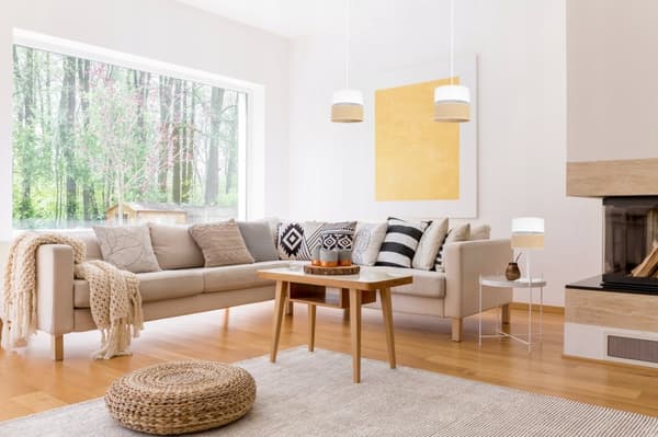 BORDLAMPE JUTE LAMPESKÆRM 20 CM HVID