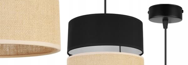 HÆNGELAMPE LOFT LYSKELYSE LAMPESKÆRM 20CM SORT