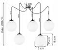Miniatyrbild 5 av 8: TAK HÄNGLAMPA SPIDER BALL SVART LED 15cm